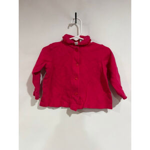 TKS Basics Pink Ruffle Cardigan 18M Baby Girl Cottagecore Classic Cotton